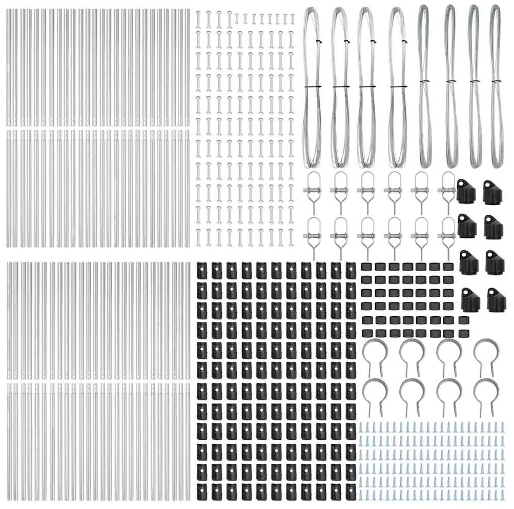 vidaXL Στύλος Περιφράξεων 52 pcs Γκρι 3,2 x 3,2 x 210 εκ