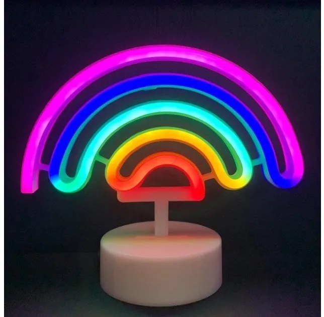 Παιδικό Πορτατίφ Ουράνιο Τόξο 66 NEON LED με μπαταρία &amp; USB RGB F04003303 ACA-F04003303-Πολύχρωμο F04003303