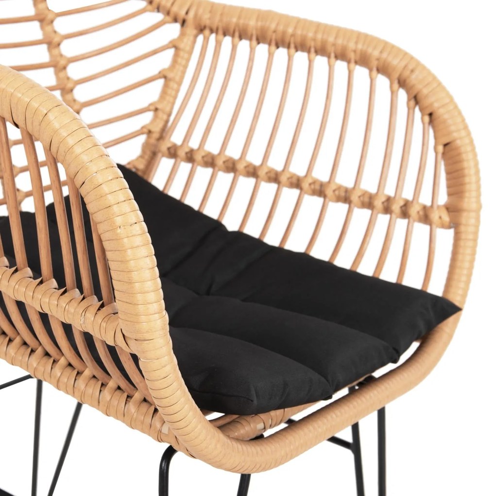 ΠΟΛΥΘΡΟΝΑ ΜΕ ΜΑΞΙΛΑΡΙ ΜΕΤΑΛΛΙΚΗ ALLEGRA  ΜΕ WICKER ΜΠΕΖ 58x59x82Υ 58x59x82 εκ.