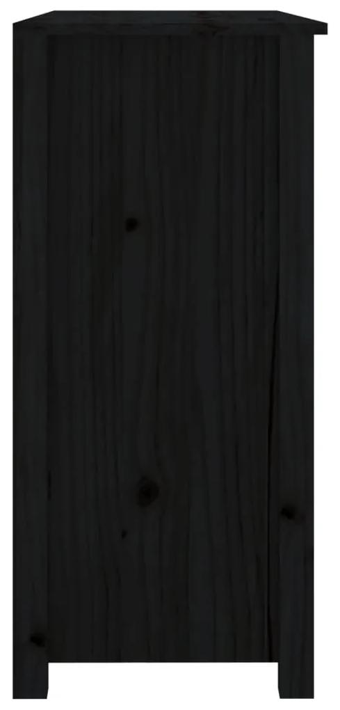 vidaXL Ντουλάπι Μαύρο 100 x 35 x 74 εκ. από Μασίφ Ξύλο Πεύκου