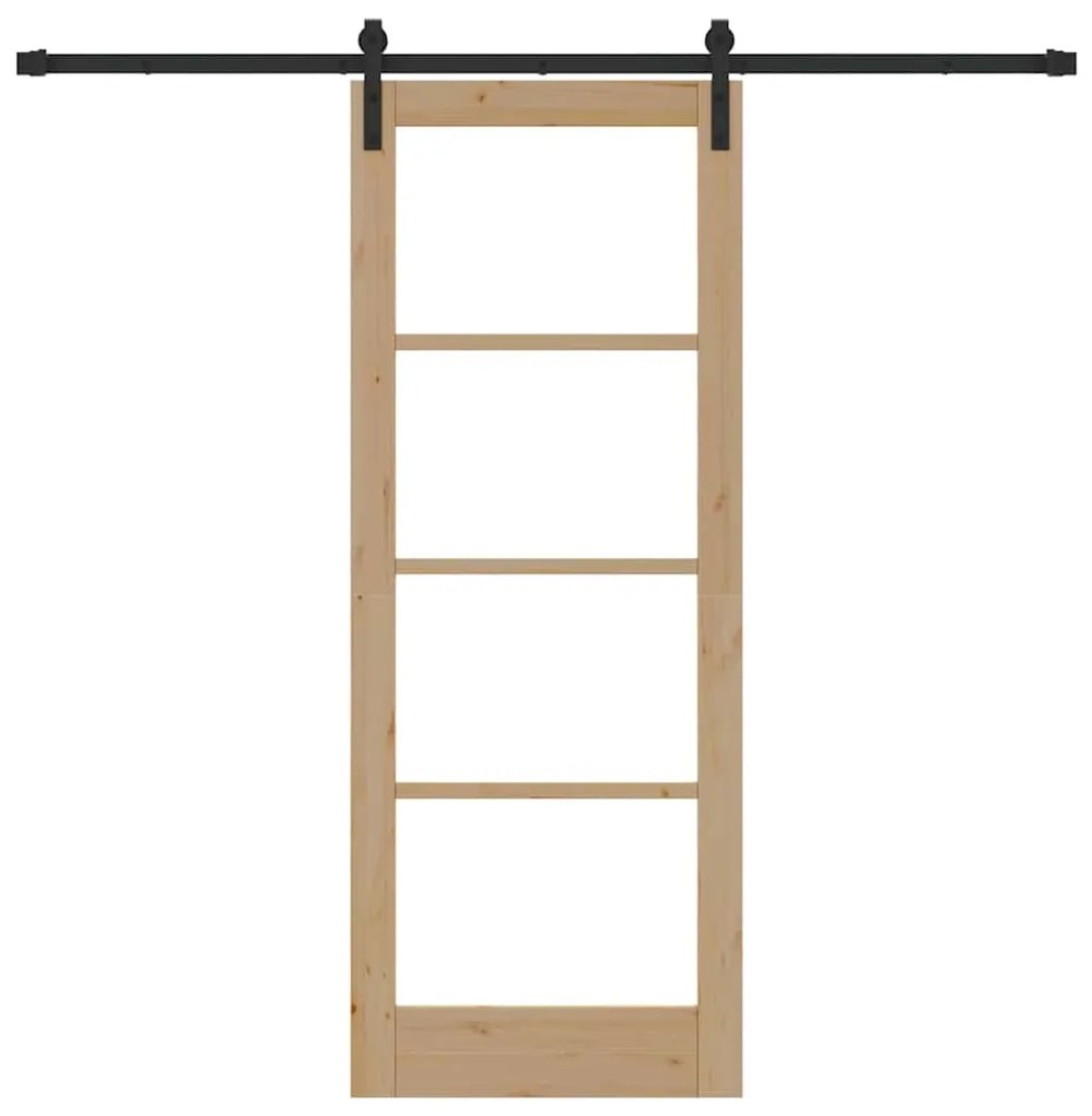 vidaXL Συρόμενη Πόρτα ORKDAL Καφέ 78 x 202 εκ. Ξύλο και μέταλλο