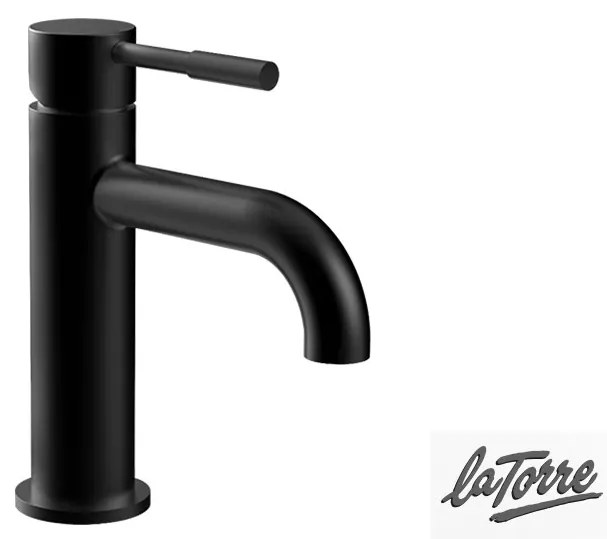 Μπαταρία Νιπτήρα με Αυτόματη Βαλβίδα, Τech La Torre Black Matt 12007-400