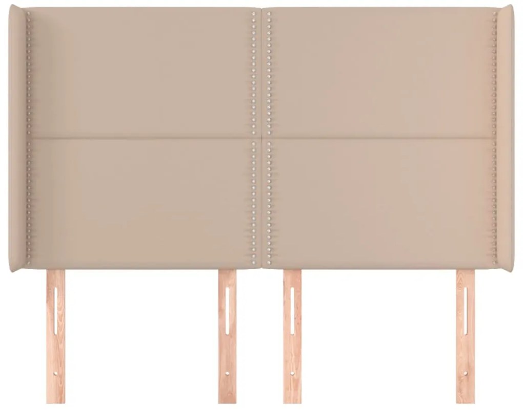 vidaXL Κεφαλάρι με Πτερύγια Καπουτσίνο 147x16x118/128 εκ. Συνθ. Δέρμα