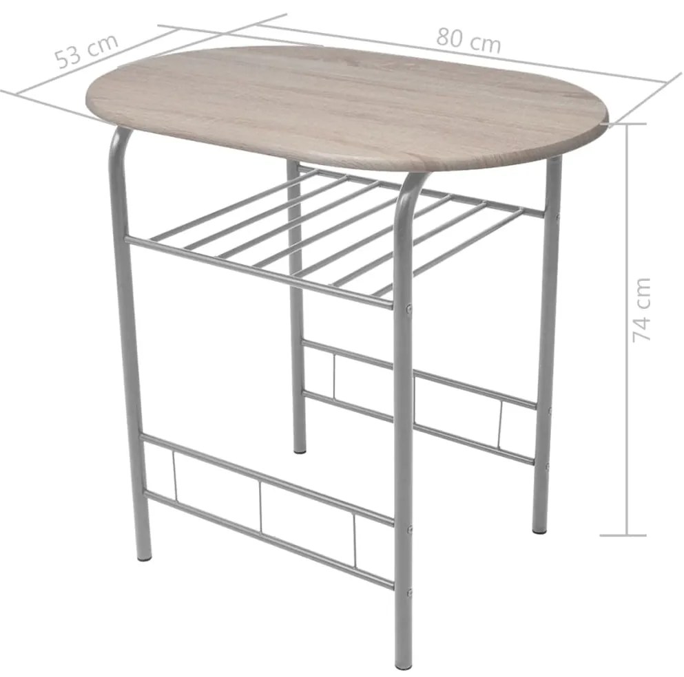 Σετ Επίπλων Μπαρ για Πρωινό από MDF - Καφέ