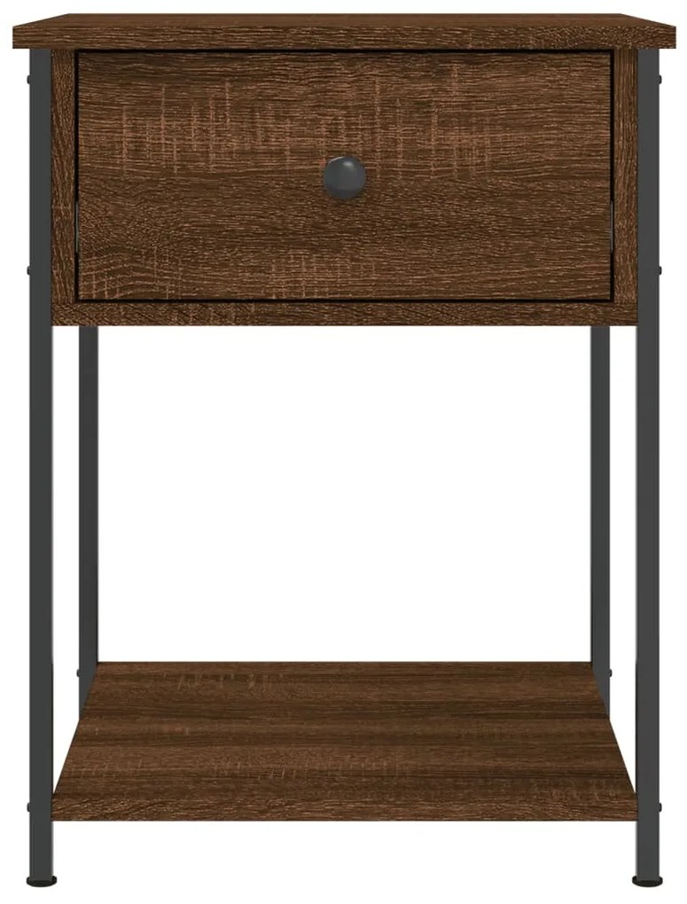 vidaXL Κομοδίνα 2 τεμ Καφέ Δρυς 44x45x58 εκ. από Επεξεργασμένο Ξύλο