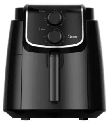 Φριτέζα αέρος AirFryer Midea MF-TN35D2, 1500W, 3.5 L, Τεχνολογία DUALCYCLONE Rapid Air, Μαύρο