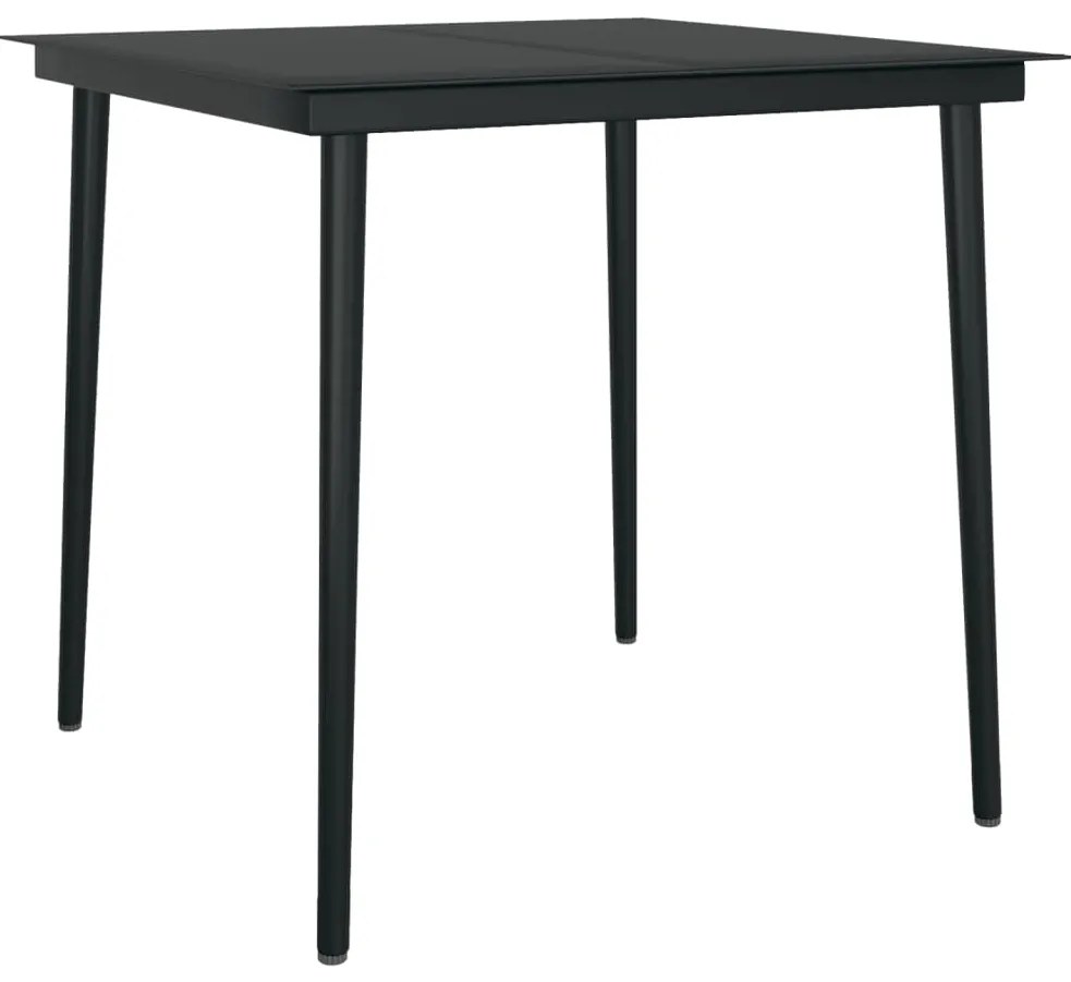 vidaXL Σετ Τραπεζαρίας Κήπου 3 τεμ. Μαύρο Συνθετικό Ρατάν με Μαξιλάρια