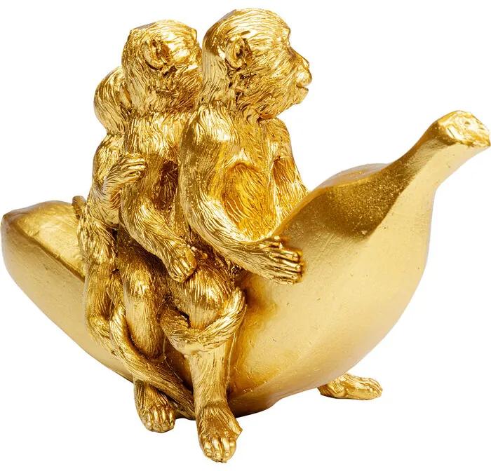 Διακοσμητικό Επιτραπέζιο Μαϊμούδες Σε Μπανάνα 20x7x12 εκ. - Χρυσό