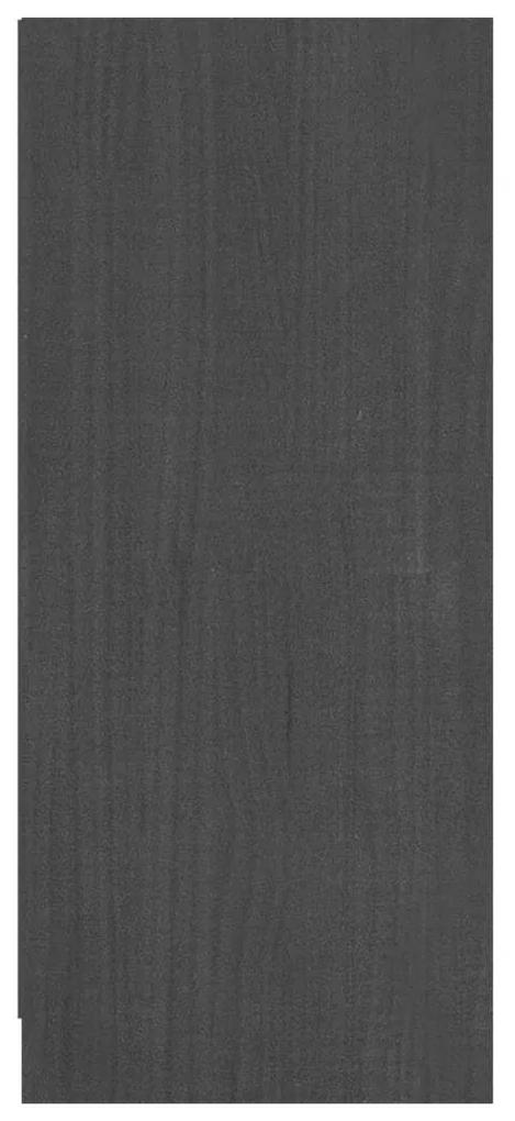 Μπουφές Γκρι 70 x 33 x 76 εκ. από Μασίφ Ξύλο Πεύκου - Γκρι