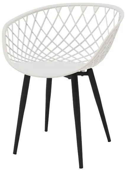 Καρέκλα Ezra λευκό pp-πόδι μαύρο μέταλλο 62x42x82εκ 63x55x83 εκ.