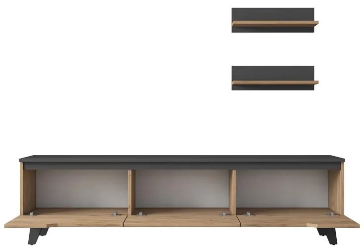 Σύνθετο σαλονιού Kasia oak-μαύρο μαρμάρου 180x35x48,5εκ 180x35x48.5 εκ.