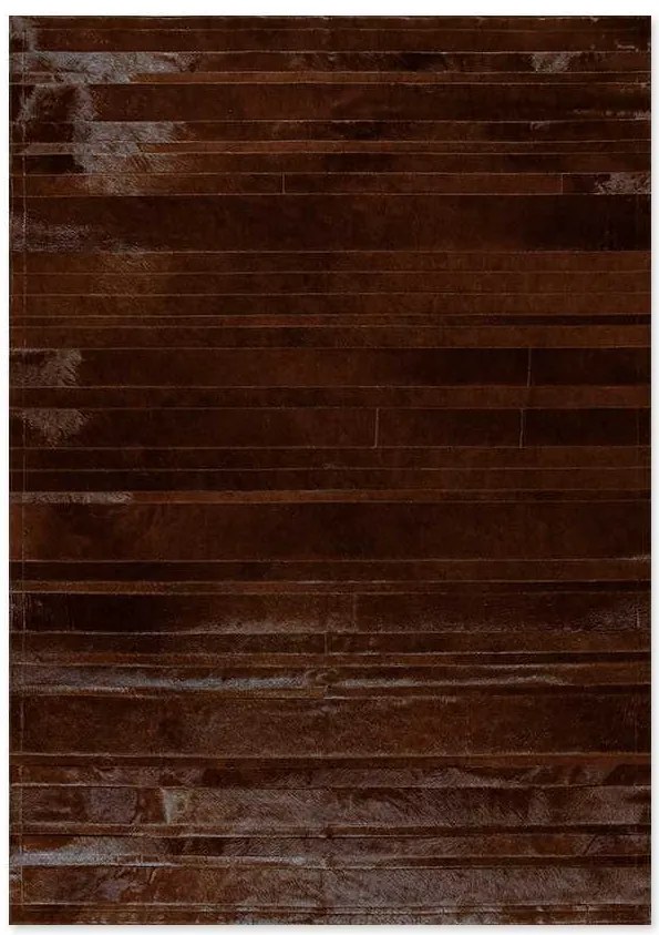 Δερμάτινο Χειροποίητο Χαλί Skin Stripes Dark Brown