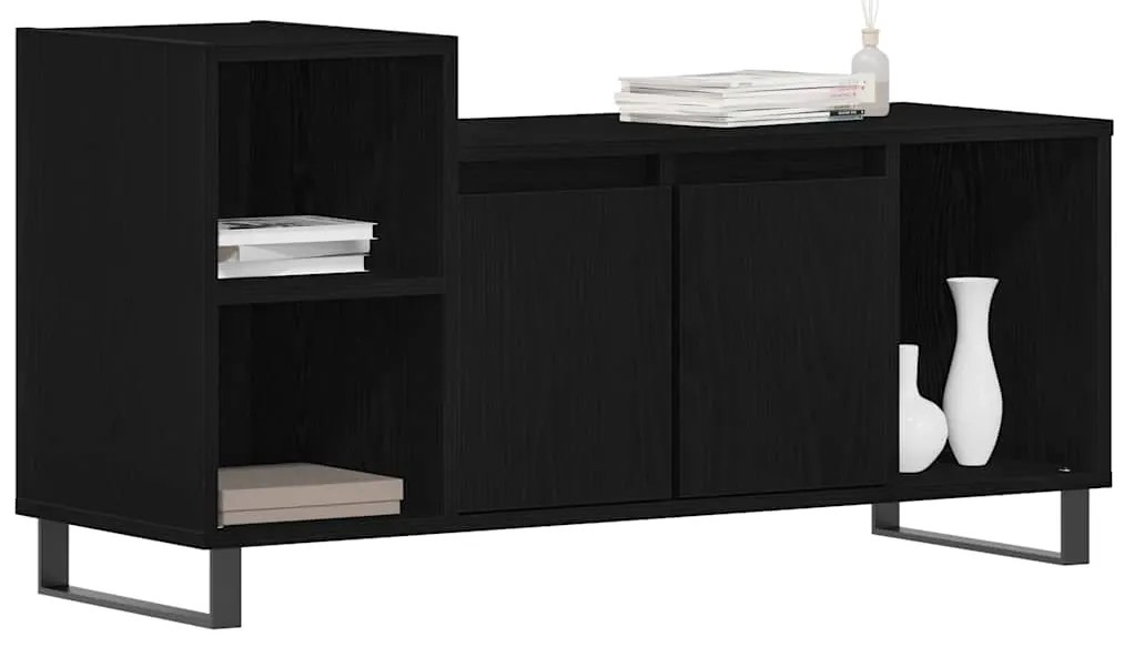 vidaXL Ντουλάπι TV Μαύρη δρυς 100 x 35 x 55 εκ Επεξεργασμένο ξύλο