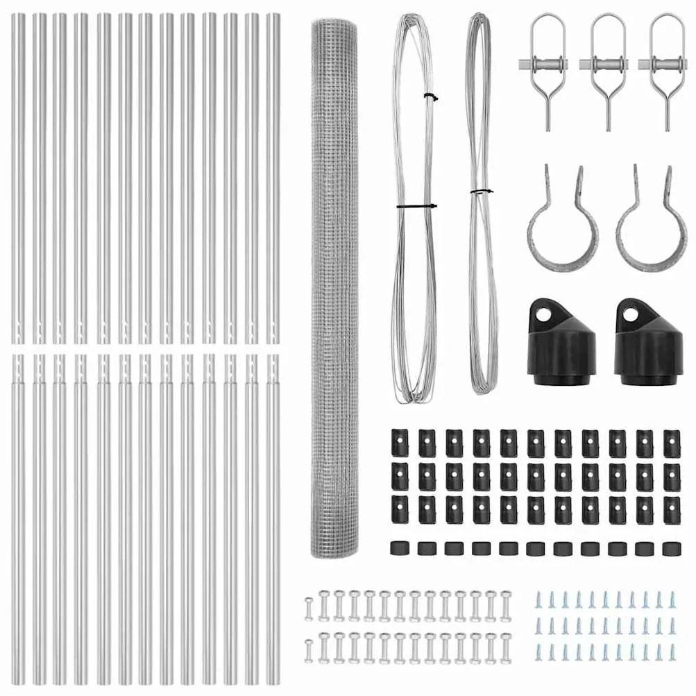 vidaXL Στύλος Περιφράξεων Ασημί 25 x 1,5 μ (12 x 12 mm πλέγμα) Ατσάλι