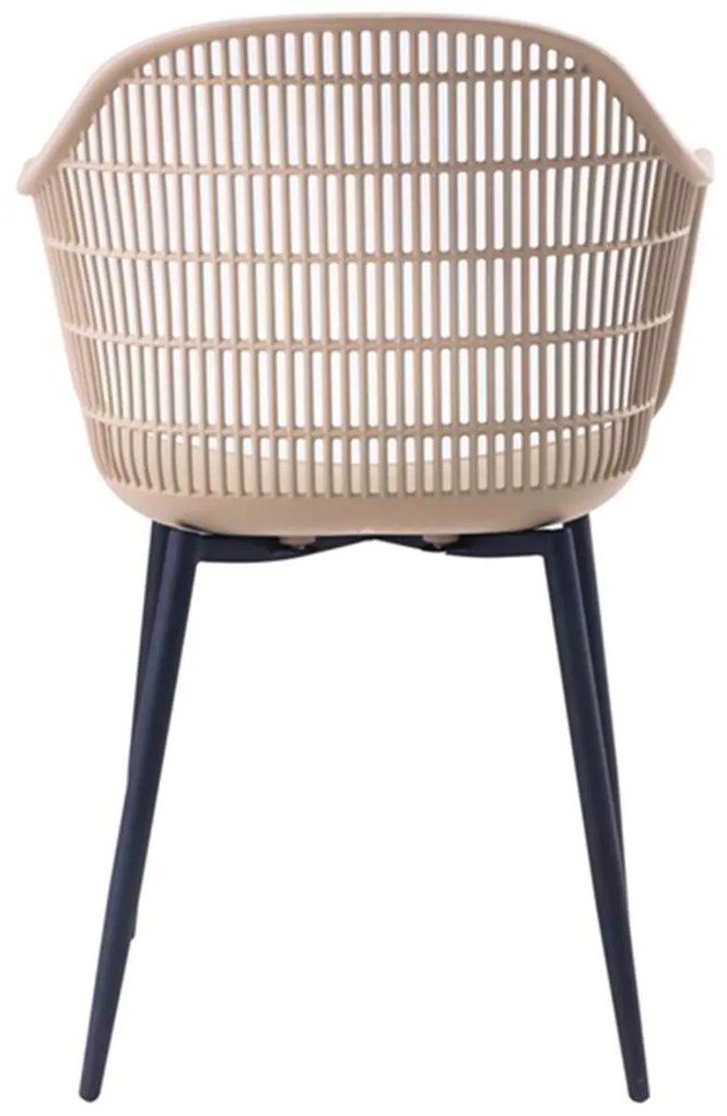 Πολυθρόνα BERRY Μεταλλική Μαύρη/PP-UV Tortora 58x58x85cm