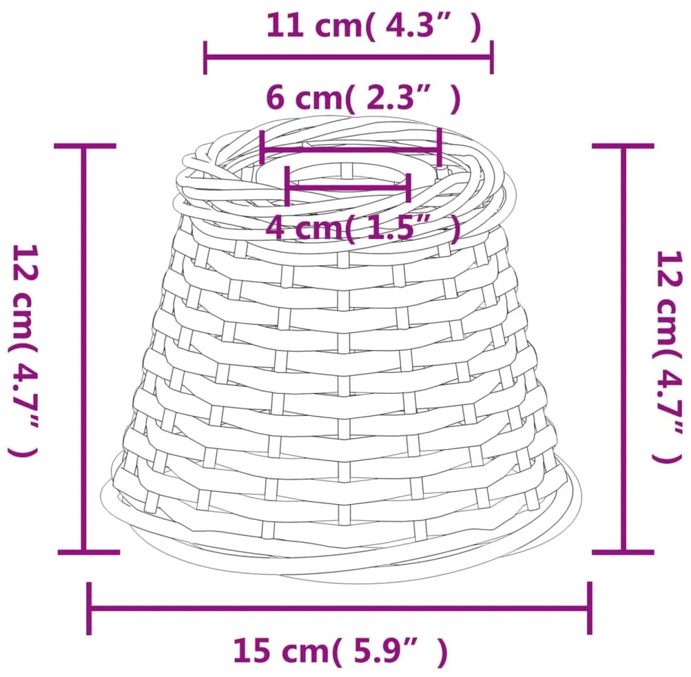Καπέλο Φωτιστικού Οροφής Λευκό Ø15x12 εκ. από Wicker - Λευκό