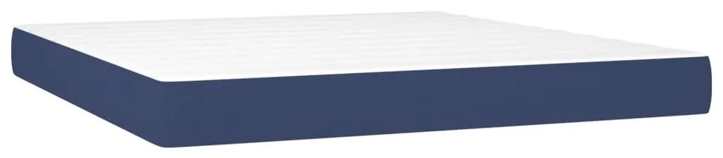 Κρεβάτι Boxspring με Στρώμα Μπλε 180x200 εκ. Υφασμάτινο 3136779