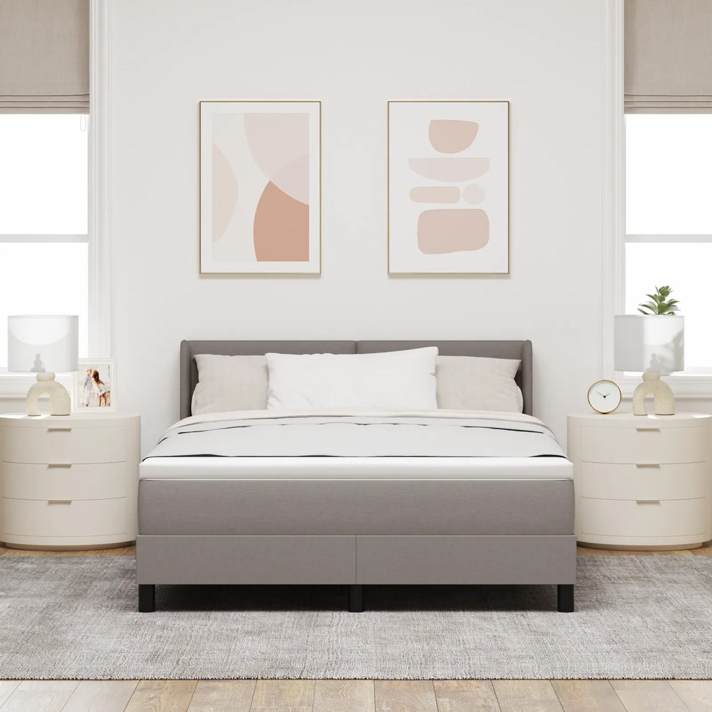 vidaXL Κρεβάτι Box Spring με Στρώμα σε Ταούπ, 140 x 200 εκ, Ύφασμα