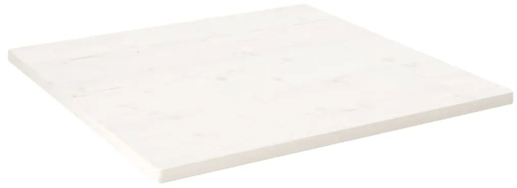 vidaXL Επιφάνεια Τραπεζιού Τετράγωνη Λευκή 70x70x2,5 εκ. Μασίφ Πεύκο