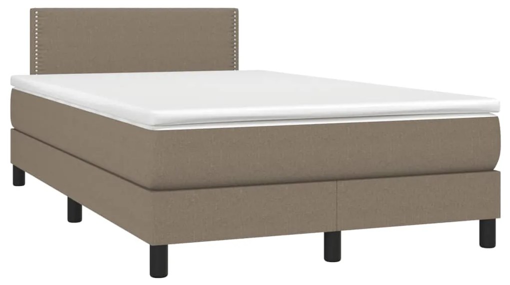 ΚΡΕΒΑΤΙ BOXSPRING ΜΕ ΣΤΡΩΜΑ &amp; LED TAUPE 120X190 ΕΚ. ΥΦΑΣΜΑΤΙΝΟ 3270036