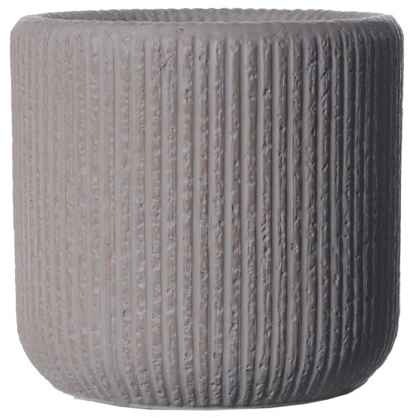 Supergreens Γλάστρα Πήλινη Στρογγυλή "Stripe" Καφέ L 42x42x40 εκ.