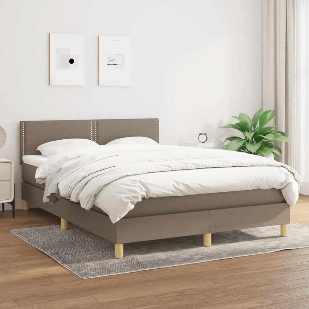 ΚΡΕΒΑΤΙ BOXSPRING ΜΕ ΣΤΡΩΜΑ TAUPE 140X200 ΕΚ. ΥΦΑΣΜΑΤΙΝΟ 3140541