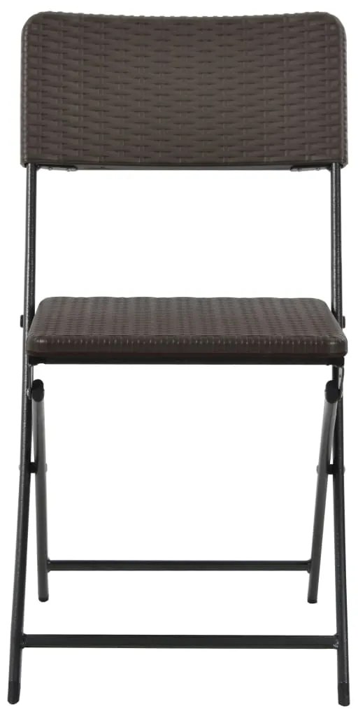 vidaXL Καρέκλες Κήπου Πτυσσόμενες 2 τεμ. Καφέ από HDPE / Ατσάλι