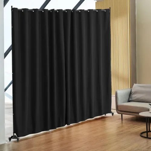 VEVOR Room Divider Portable Panel Room Divider with Wheels Privacy Screen Black