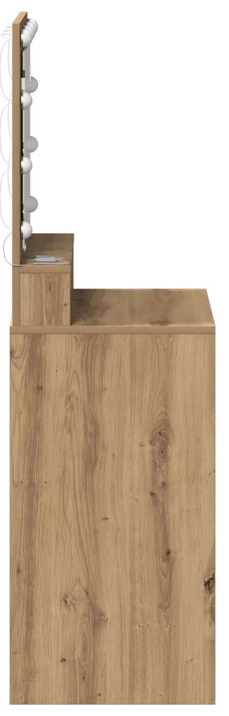 vidaXL Καθρέφτης με LED Φώταartisan oak 50x41x135 εκ