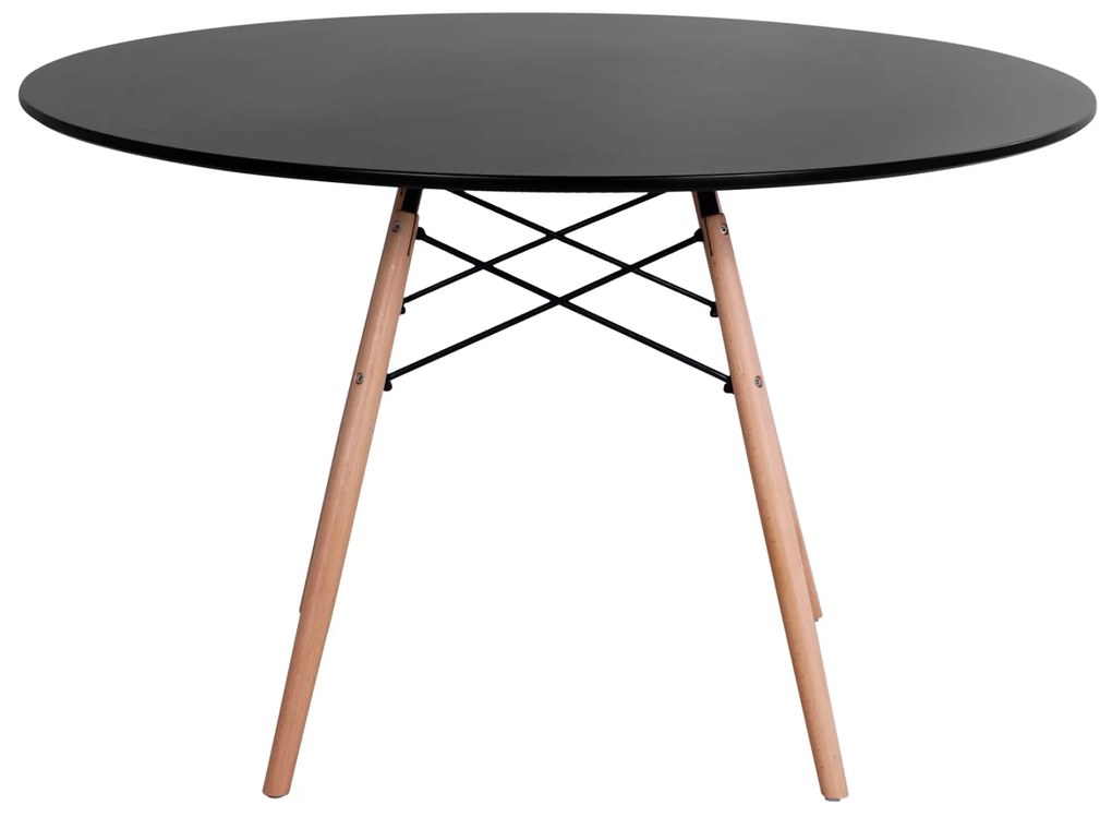 ΤΡΑΠΕΖΙ MINIMAL ΣΤΡΟΓΓΥΛΟ HM8454.02 MDF ΣΕ ΜΑΥΡΟ-ΠΟΔΙΑ ΟΞΙΑΣ ΣΕ ΦΥΣΙΚΟ Φ120Χ74Υεκ.