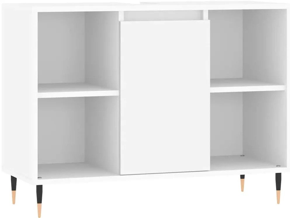 vidaXL Ντουλάπι Μπάνιου Λευκό 80 x 33 x 60 εκ. Επεξεργασμένο Ξύλο