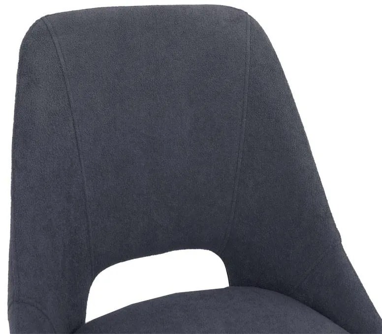 Σκαμπό μπαρ Initiate ανθρακί μπουκλέ ύφασμα-πόδι μαύρο μέταλλο 48x56x98εκ 2αδα 48x56x98 εκ.