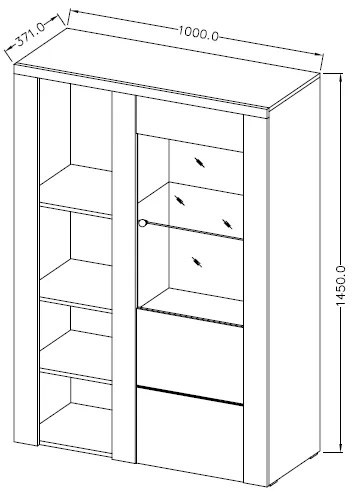 Βιτρίνα Lark 44-Φυσικό
