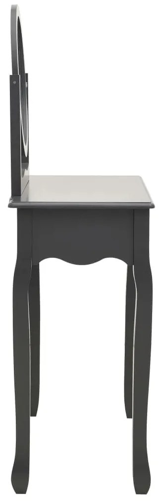 vidaXL Μπουντουάρ με Σκαμπό Γκρι 65x36x128 εκ. Ξύλο Παυλώνιας / MDF