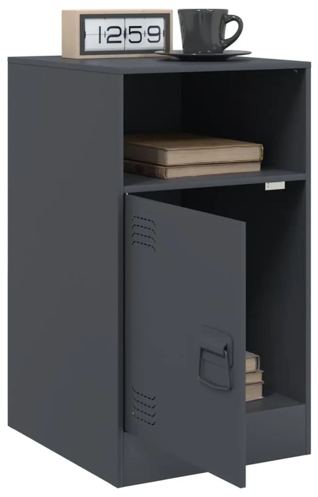 vidaXL Κομοδίνο Ανθρακί 34,5x39x62 εκ. από Χάλυβα