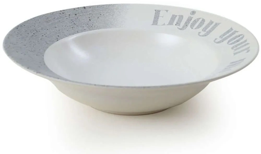 Πιάτο Βαθύ 275KRM1936 26cm White-Blue Hermia Κεραμικό