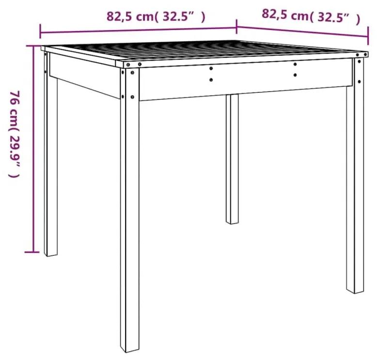 Τραπέζι Κήπου 82,5x82,5x76 εκ. από Μασίφ Ξύλο Ψευδοτσούγκας - Καφέ