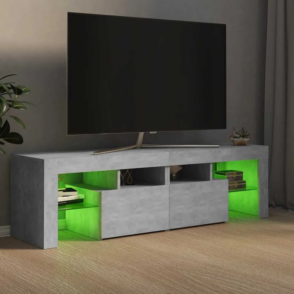 vidaXL Έπιπλο Τηλεόρασης με LED Γκρι Σκυρ. 140 x 36,5 x 40 εκ.