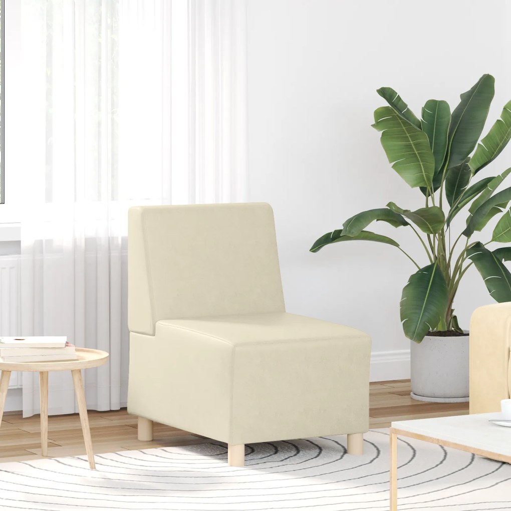 vidaXL Καναπέδες 3 pcs Κρεμ 55 x 74 x 82 εκ. Τεχνητό δέρμα
