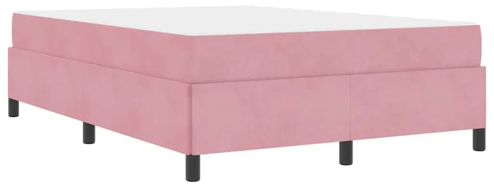 vidaXL Σκελετός Κρεβατιού Άλλο Ρόζ και Λευκό 160 x 200 cm Βελούδο