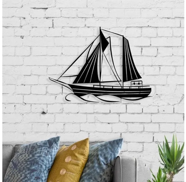 Διακοσμητικό τοίχου Sail Megapap μεταλλικό μαύρο 55x3x40εκ GP037-0124-GP037-0124-Μαύρο GP037-0124