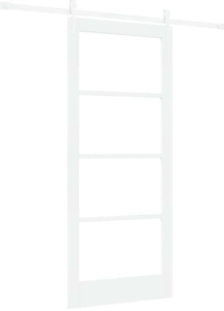 vidaXL Ολισθητή Πόρτα Λευκό 86 x 198.5 cm Ξύλο και μέταλλο