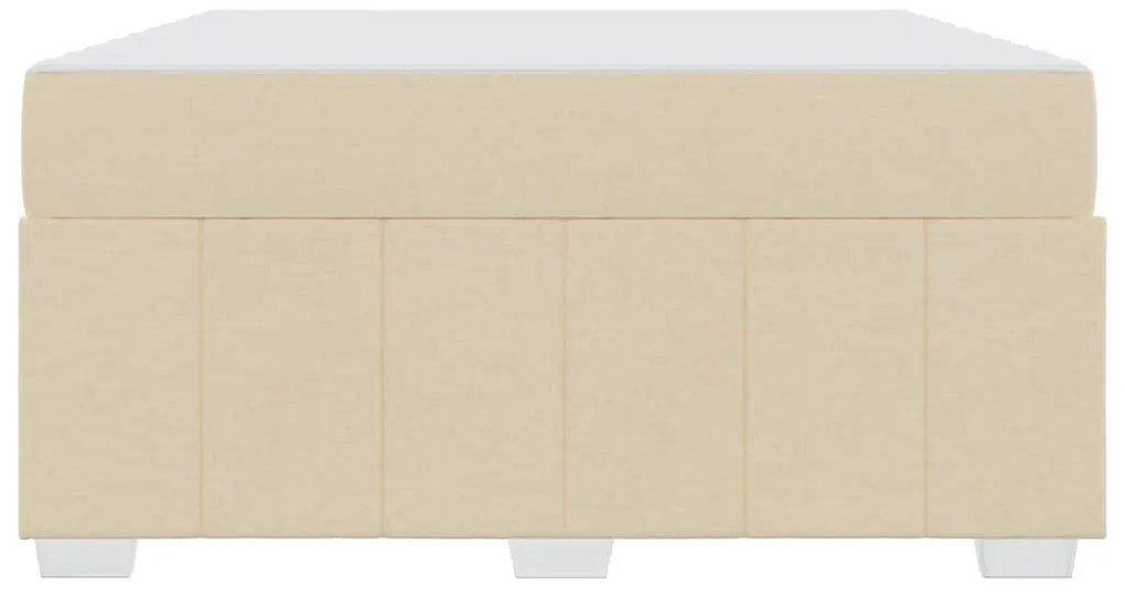 vidaXL Σκελετός Κρεβατιού με στρώμα Κρεμ 160 x 200 cm ύφασμα