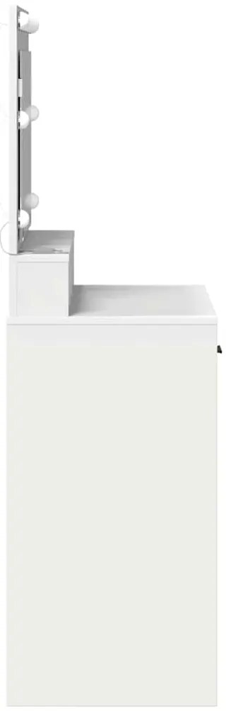 vidaXL Κομοδίνο με συρτάρι Λευκό 79 x 41 x 135 εκ Επεξεργασμένο ξύλο