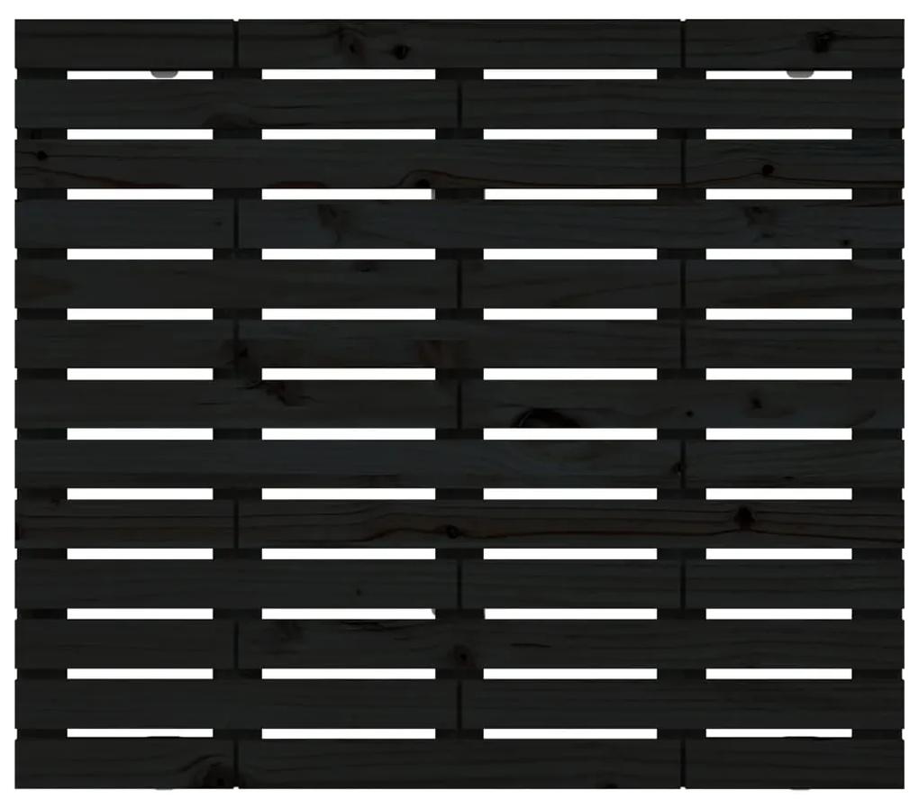 vidaXL Κεφαλάρι Τοίχου Μαύρο 81x3x91,5 εκ. από Μασίφ Ξύλο Πεύκου