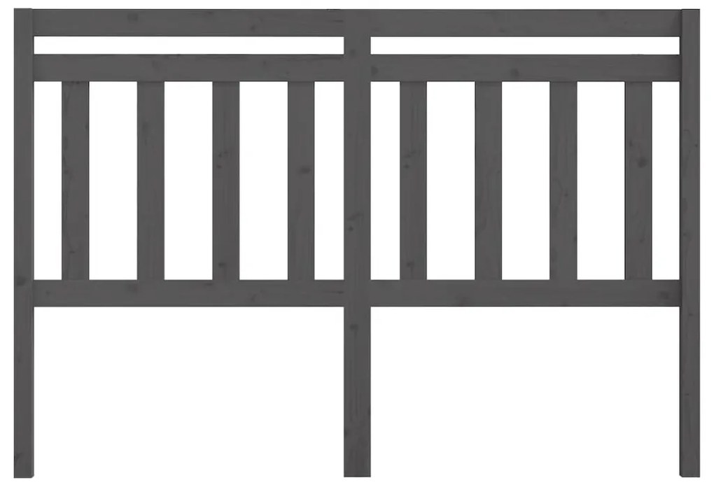 vidaXL Κεφαλάρι Κρεβατιού Γκρι 146 x 4 x 100 εκ. από Μασίφ Ξύλο Πεύκου