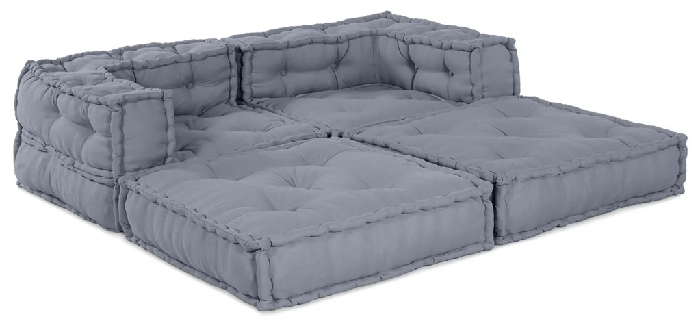 vidaXL Modular Pouffes - Σετ 2 σε Γκρι Ύφασμα