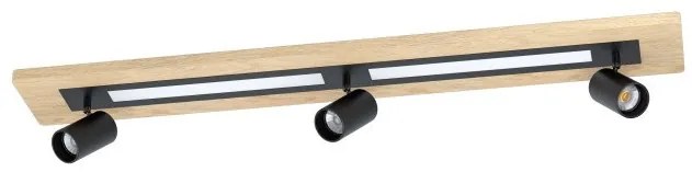 Σποτ Φωτιστικό Οροφής 2xLED 12W 3xGU10 Μαύρο Ρυθμιζόμενο Ξύλο Torrestralle 39749 Eglo-39749-Μαύρο 39749