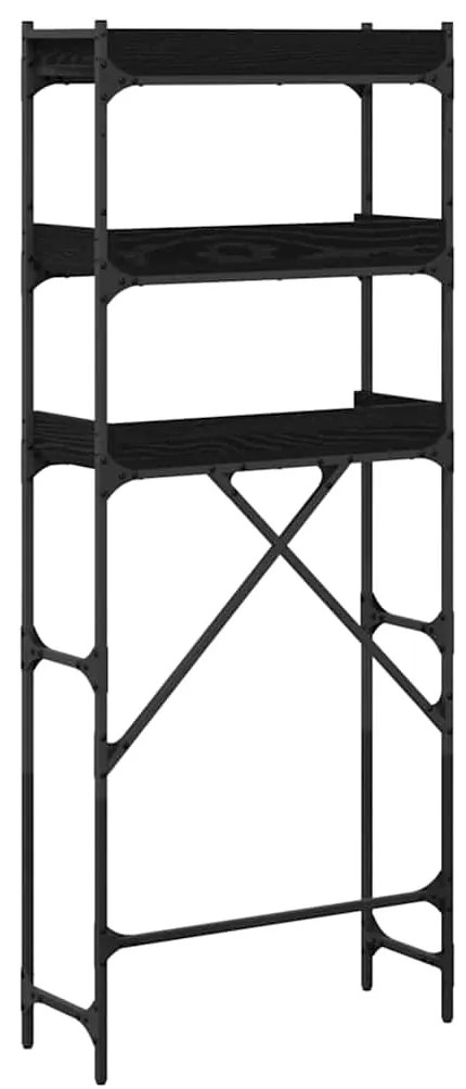 vidaXL Ράφια πλυντηρίου ρούχων με ράφι Μαύρο 0ak 67 x 25 x 163 εκ.