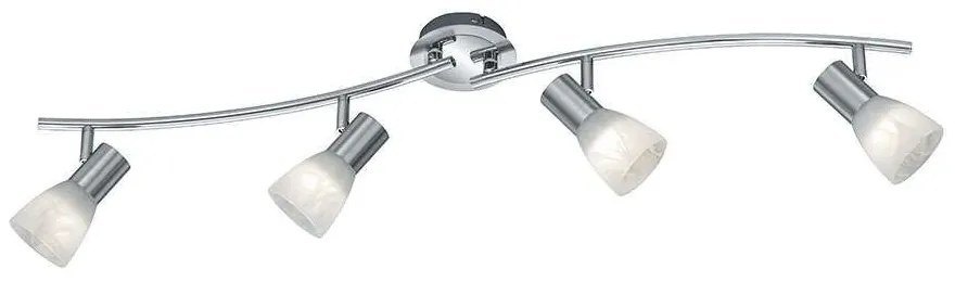 Φωτιστικό Οροφής-Σποτ Led Levisto 4x400Lm 88x19x11cm Nickel Mat 871010407 Trio Lighting Μέταλλο,Γυαλί